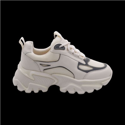 Кроссовки из натуральной кожи MS-S252 белые