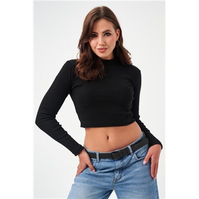 52719 водолазка женская укороченная (Черный)