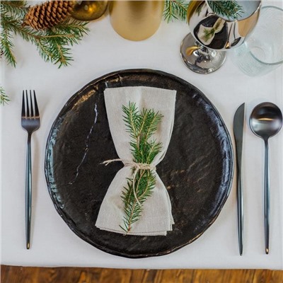 Блюдо для подачи Magistro Pietra lunare, d=27 см, фарфор, чёрное