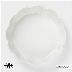 Блюдо для запекания Magistro «Флора», d=15 см, фарфор, белое