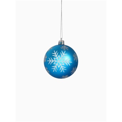 Ёлочные игрушки «Снегопад», шары новогодние, набор 6 шт., d=7 см, голубой