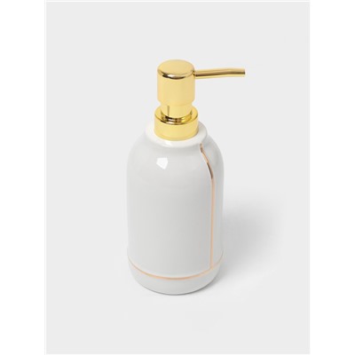 Аксессуары для ванной «Лайн», 4 предмета: дозатор 400 мл, мыльница, 2 стакана, белые