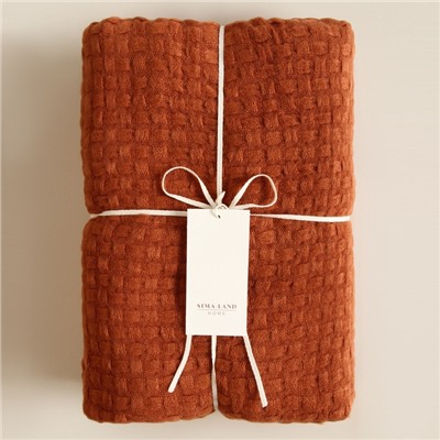 Плед «Этель» Relief, 130×170 см, 100% акрил, цвет терракотовый