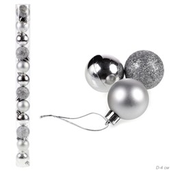 Елочные шары 12 штук 4 см / HX-12/3 /уп 192/ серебро
