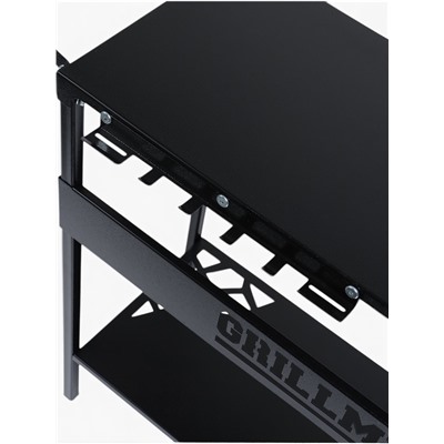 Столик на колесах Grillme, 35×115×83 см, для мангала, сталь 1 мм, чёрный
