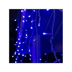 Гирлянда «Бахрома» 4×0.6 м, IP44, белая нить, 180 LED, свечение синее, 8 режимов, 220 В