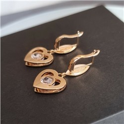 Серьги ювелирная бижутерия коллекция "Дубай" покрытие: позолота, вставка: камень прозрачный переливающийся, 51007, арт.216.355