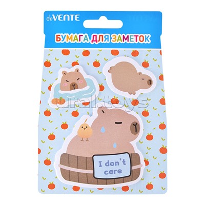 Набор клейкой бумаги для заметок "Capybara&Bath" 40x40 мм и 70x70 мм, 3x20 листов, 3 дизайна