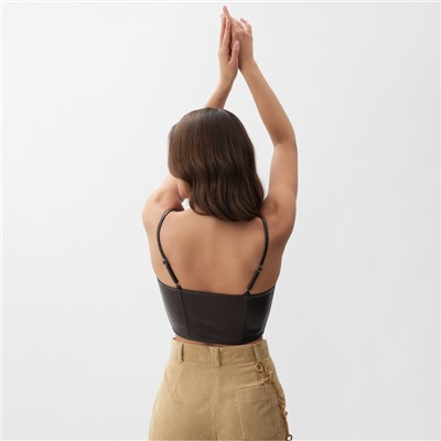 Корсет женский кожаный MIST, размер XS, коричневый