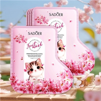Маска-носочки для ног увлажняющая с экстрактом Сакуры и ниацинамидом Sadoer, 1 пара.