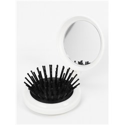 Расчёска массажная «Котики», складная, с зеркалом, d=6.5 см, МИКС