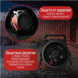 Тепловая пушка ЛОМ, электрическая, 220 В, 1000/2000 Вт, до 60 м², 100 м3/час