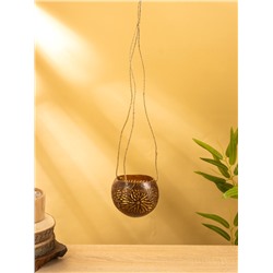 Подсвечник подвесной из кокоса, 9-12 см, коричневый