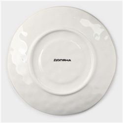 Чайная пара Доляна «Космос», чашка 250 мл, блюдце d=16 см, фарфор, белая, зелёная