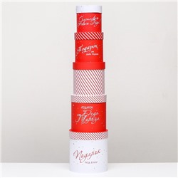 Набор шляпных новогодних коробок 5 в 1 «Подарок под Ёлку», 20×20 - 15×15 см