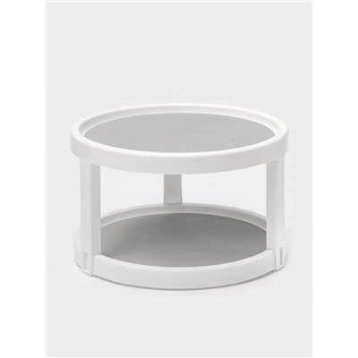 Подставка вращающаяся 2-х ярусная Griten, с силиконовой вставкой, d=25 см, белая