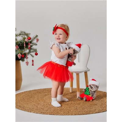 Набор для фотосессии «Крошка Я. Праздничный»: юбка и повязка на голову, красный, рост 62-86