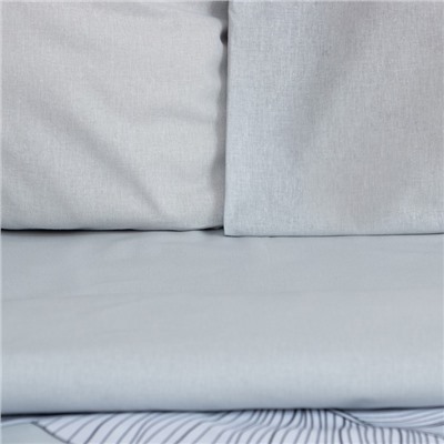 Постельное бельё 1.5-спальное «Этель» Gray tropics, поплин