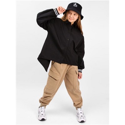 Блузка оверсайз для девочки SP1013 (Черный)