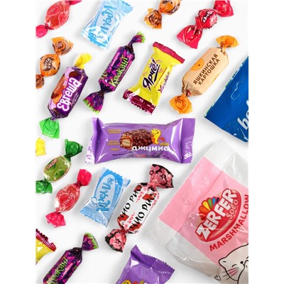 Сладкий детский новогодний подарок «Сказочный год»: шоколадные конфеты + заготовка для открытки, 500 г