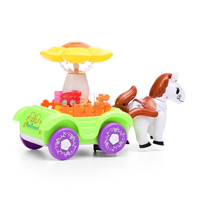 Интерактивная игрушка "Лошадка" с повозкой на батарейках, в коробке