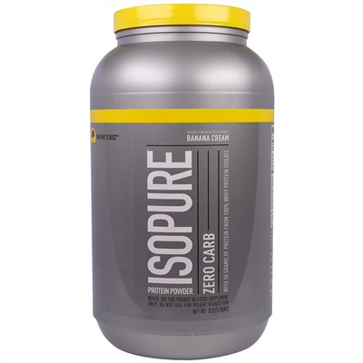 Isopure, Без углеводов, протеиновый порошок, банановый крем, 1,36 кг (3 фунта)