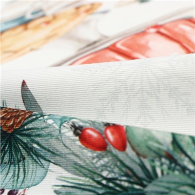 Дорожка на стол Этель New Years treat 30×70 см, 100% хлопок, саржа 190 г/м², белая