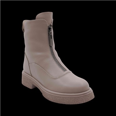 Ботинки из натуральной кожи на меху РА19-2 бежевые