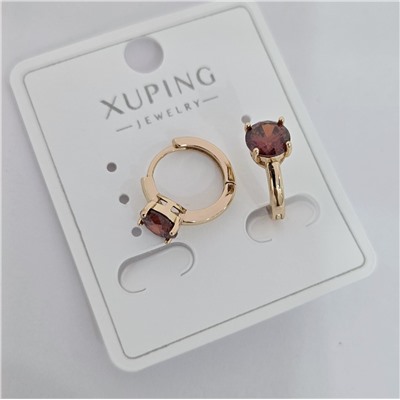 Серьги коллекция "Xuping" покрытие позолота, вставка: фианит, цвет: красный, арт.004.009