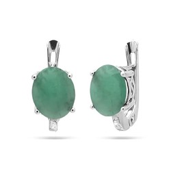Серьги из серебра изумруд, SL-RIC51