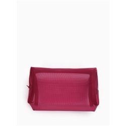 Косметичка женская Classic, полупрозрачная, на молнии, бордовая