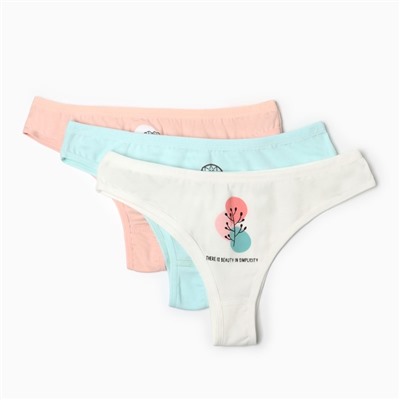 Трусы женские танго, набор 3 шт., размер 46 (L)