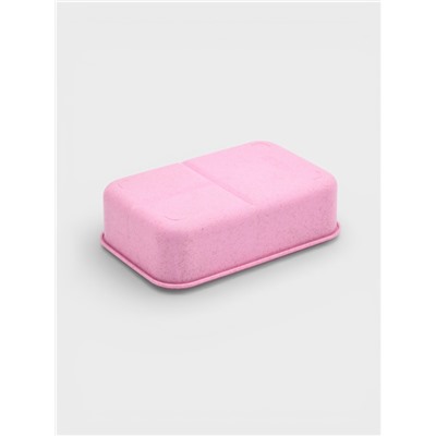 Ланч-бокс в школу TAKE IT EASY, 800 мл, 3 ячейки, с приборами, 12×7.6×20 см, пшеничная солома, розовый