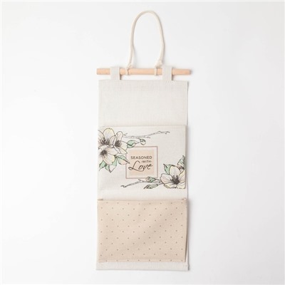 Кармашек текстильный «Цветы», 2 отделения, 41×20 см