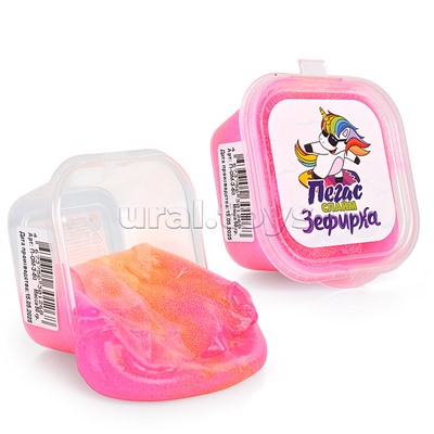 Слайм Зефирка, 50 гр., два цвета: оранжевый и маджента