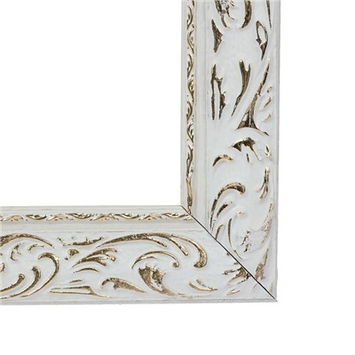 Рама для картин (зеркал) 40×40×4 см, дерево «Версаль», бело-золотая