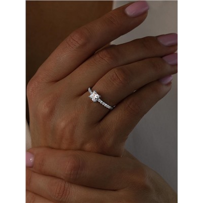 Кольцо из серебра с фианитами родированное 925 пробы S1180891010р