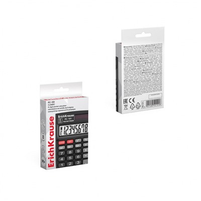 Калькулятор  8 разрядов 58х88 мм PC-101 40101 черный ErichKrause