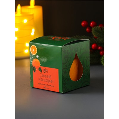 Свеча ароматическая в стакане «Зимний мандарин», подарочная упаковка, 8×8.5 см, 30 ч