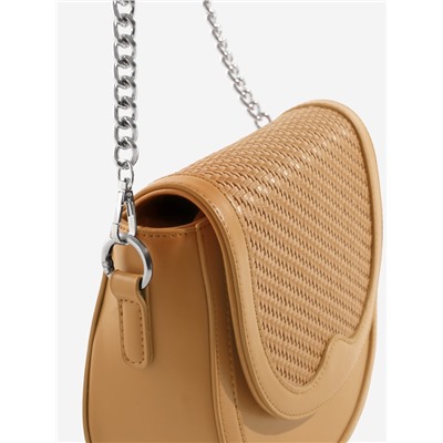 Ручка для сумки, бамбук, с цепочками и карабинами, 60 см, цвет серебряный