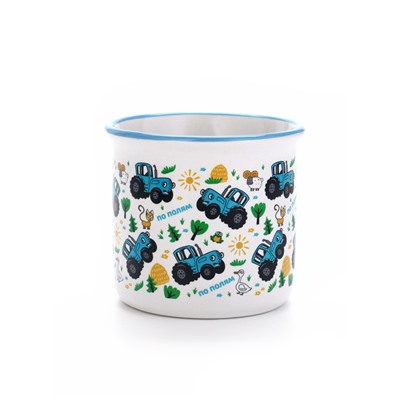 Кружка керамическая детская «По полям», Синий трактор, 250 мл