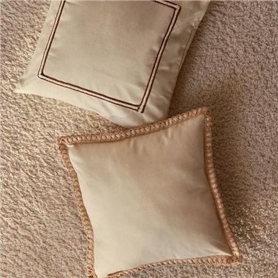 Наволочка декоративная с окантовкой SL Home «СофтЛайнс», 43×43 см, хлопок 100%