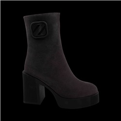 Ботинки из натуральной кожи на меху РА 20-3 темно фиолетовые