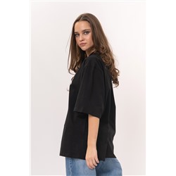 Футболка с принтом черная женская