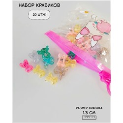 Набор крабиков для волос в боксе (20 шт)