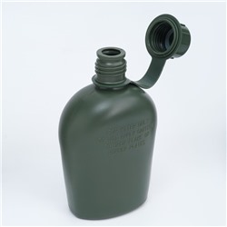 Фляжка армейская походная Adventure, 1 л, для воды, с котелком, пластиковая, зелёная