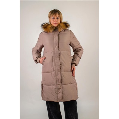 Зимняя парка, натуральный мех арт.623 (Коричневый)