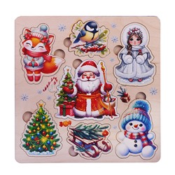 Пазл-вкладыш "Дед мороз и Снегурочка"