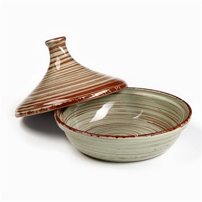 Тажин Борисовская керамика «Мята», 1 л, 17.5×22 см, керамика, зелёный