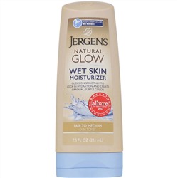 Jergens, Увлажняющее средство Natural Glow для нанесения на влажную кожу, Wet Skin Moisturizer, оттенок Fair to Medium (221 мл)